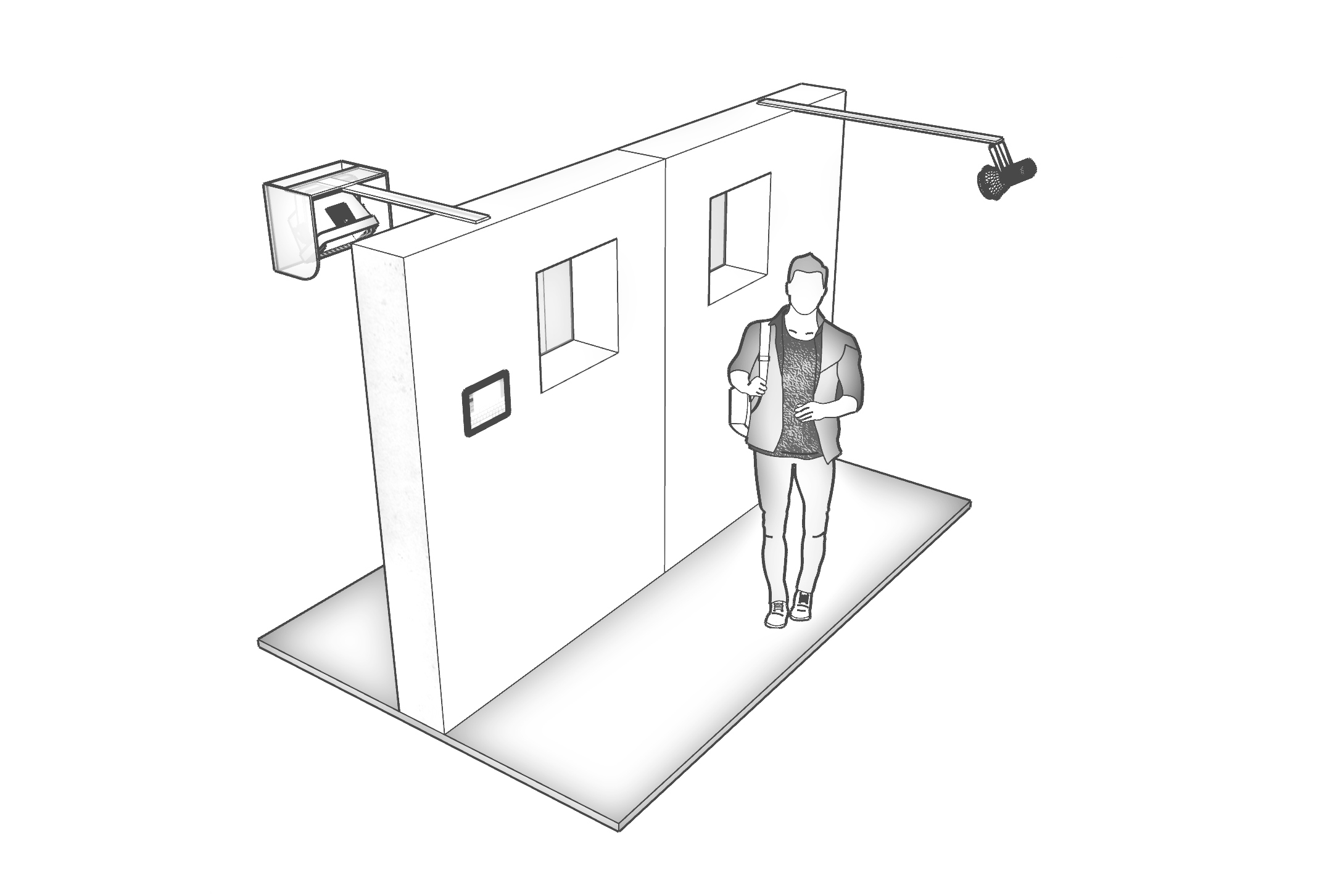 Vorhang-Fassadenelement aus holzbasierten Werkstoffen (3D-Grafik)